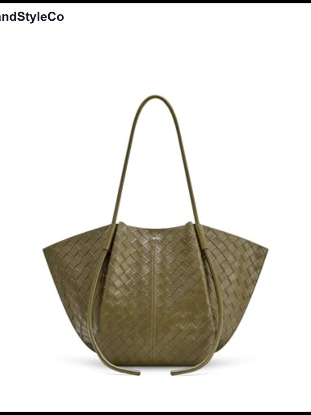 Vegan Leather Wide Tote Bag Large Trapezoid Handbag